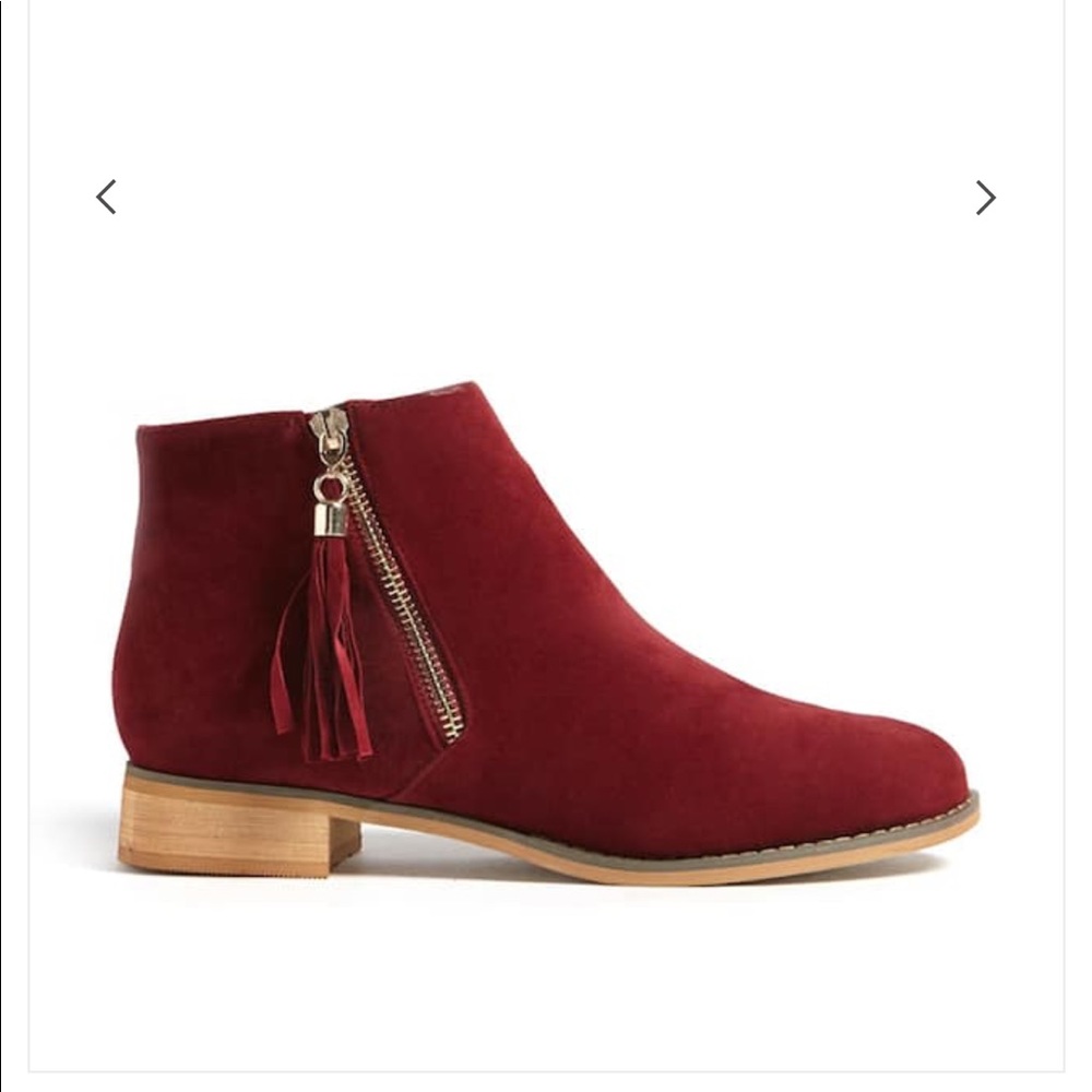 Wine Ankle Booties